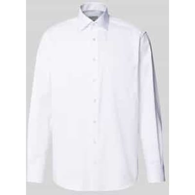 Eterna Overhemd Cover Shirt Twill Half-Ply Cotton Non-Iron Classic Kent Wit / male