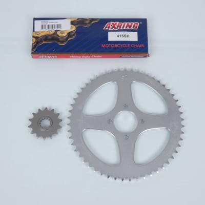 Kit chaîne Axring pour moto Yamaha 50 Dt R Trail 4T 1997 à 1999 14x52 P415 Neuf