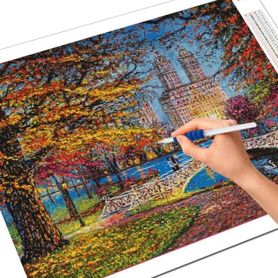 5D DIY diamant borduurwerk straat Cross Stitch Kit Diamond schilderij landschap herfst Home decor cadeau Full Square 20X30CM