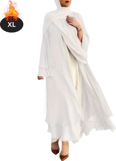 Bovista Islamitische Kleding - Djellaba Dames - Moslim Kleding - Arabisch Dames Kaftan - Alhamdulillah - Wit XL