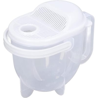 14 Oz Rijstwasbak Plastic Graan Rijstwasbak met Schaal Groente Fruit Schoonmaakgereedschap Zeef Keuken Zeef met Handvat wit