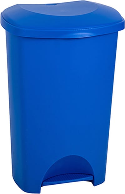 Pedaalemmer - Prullenbak - Afvalbak - 50 liter – Voetpedaal - Blauw