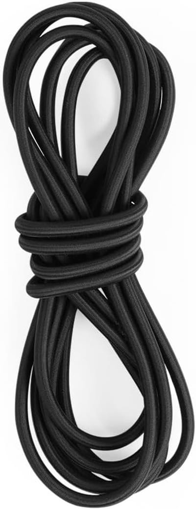 Zware elastische bungee koorden 6mm x 5m voor aanhangwagens, tenten en kamperen - Zwart
