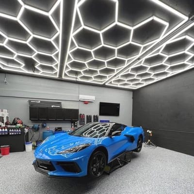 Hexagon Led Garage Licht voor Workshop en Autoshop - 15 Zeshoekige Verlichtingsarmaturen, 6500K, IP54, 2 Jaar Garantie