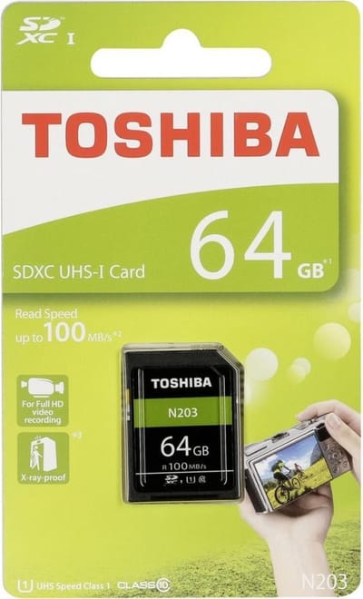 Toshiba 64GB SDHC Card CL10 für Card Recorder - Opnameapparatuur