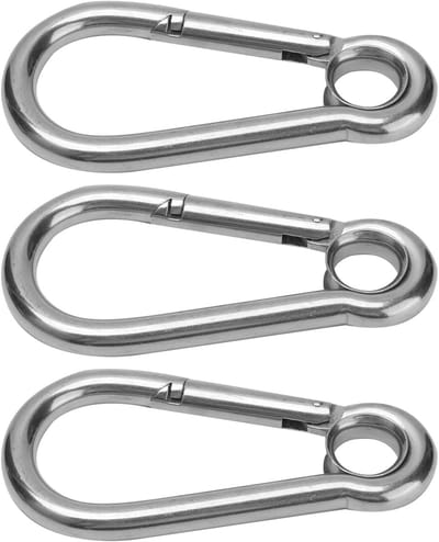 Roestvrijstalen Karabijnhaken - Veiligheidshaken QuickSnap - Hangmat Tas Klimmen - Met Veerklem - M10 10mm