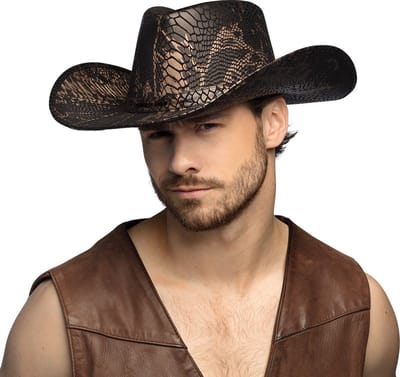 Boland - Hoed cowboy Cobra Bruin - 58 - Volwassenen - Unisex - Cowboy - Festival