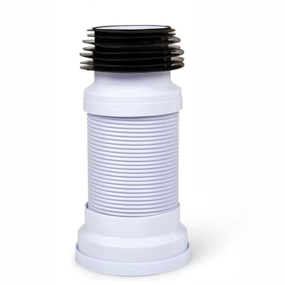 Dailygoods - Wc-aansluitbuis, wc-aansluitset, flexibele aansluitdiameter 260 mm - 500 mm, wit, instelbare buisaansluiting voor toilet, afvoer, buis, sifon