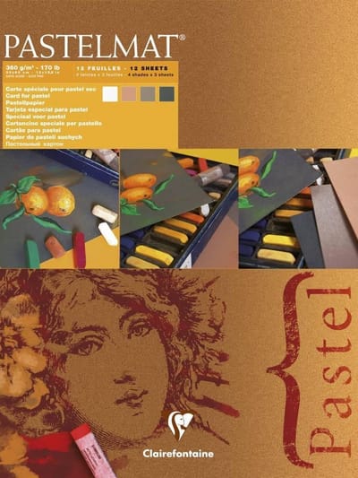 Clairefontaine Pastelmat - Papier voor pastelkrijt - blok no.2 - assorti - 360 g - 30 x 40 cm - 12 vellen