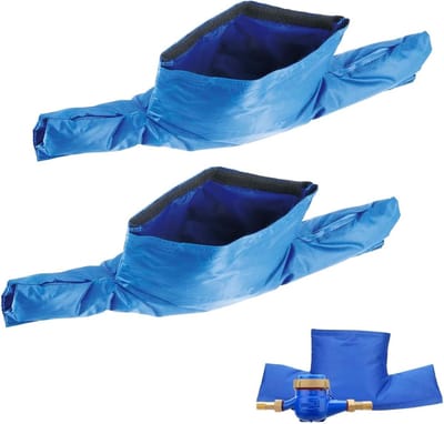 Set van 2 Isolatiehoezen voor Watermeters, Verwijderbare Bescherming tegen Vorst, Universele Winterisolatie voor Watermeter en Leidingen (55 x 25 cm)