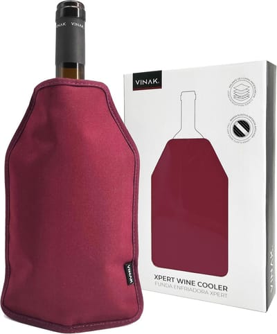 SnelShoppen - Wine Bottle Cooler Cover XPERT | No-frost Gel Wijnkoeler met 5 Lagen Isolatie | Bordeauxrood, Ideaal voor Feest en Tuin