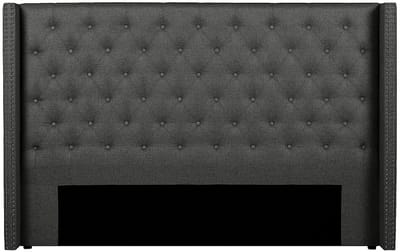 Vente-unique Gestoffeerd hoofdbord - 190 cm - Stof - Grijs - MASSIMO L 193 cm x H 125 cm x D 20 cm