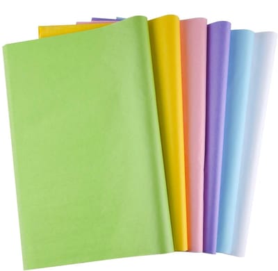 Multicolor Vloeipapier Bulk 60 Vellen Diverse Cadeaupapier voor Pasen en Verjaardagsfeestjes (6 Kleuren) - Decoratie en Knutselen met Papier