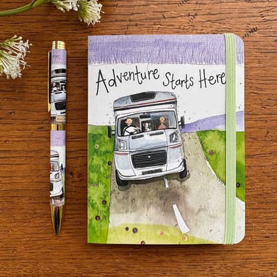 Alex Clark Small Chunky Notebook Adventure starts here~ Softcover Notitieboekje Camper