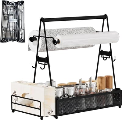 BBQ Caddy - Grill Organizer - Outdoor Koken - Rubuust IJzer - 38x17.5x39cm - Zwart