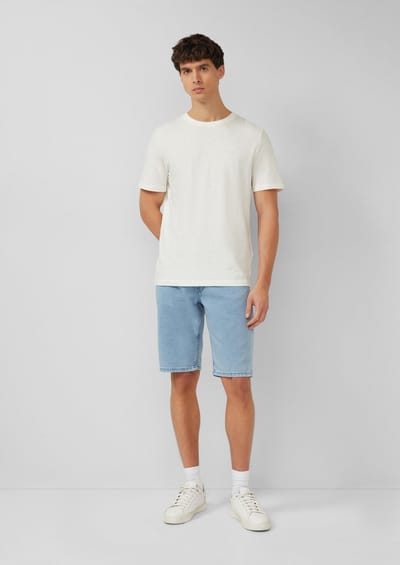 regular fit korte jeans van katoenmix