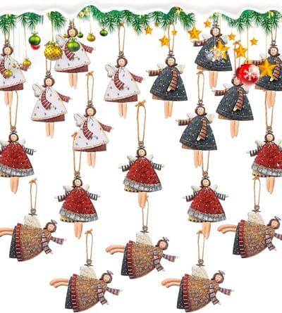 Set van 20 engel hangers voor kerstboomdecoratie, feestversiering, raamdecoratie en geluksbrengers