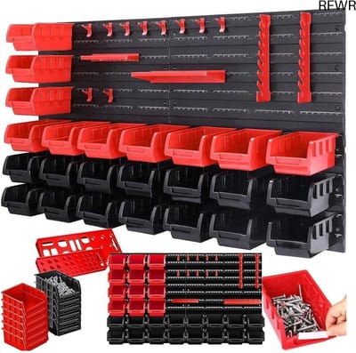 RFWR® Wandpaneel Set met 45 Stuks voor Gereedschap Organisatie - Ideaal voor Werkplaats en Garage