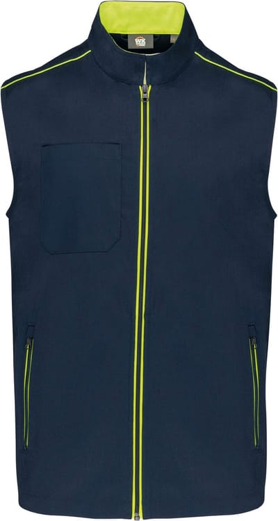 WK. Designed To Work Gilet Day To Day WK6148 - Navy / Fluorescent Yellow - 3XL