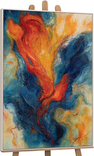 Canvas schilderij handgeschilderd merging energies abstract – YS-Art Gallery – Luxe wanddecoratie voor woonkamer – Modern schilderij voor slaapkamer en hal