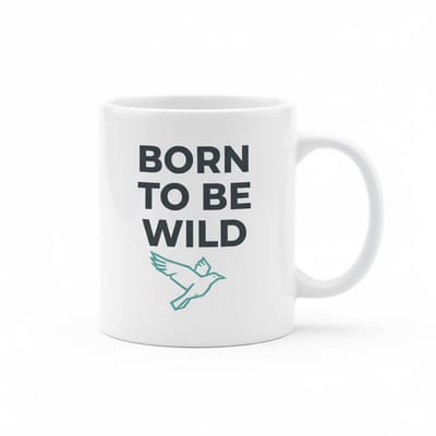 Born to Be Wild Quote Koffiemok 330 ml – Stijlvolle Keramische Mok voor Vrije Geesten & Cadeau