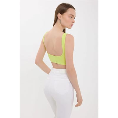 Mouwloze Ronde Hals Top met Rugdetail