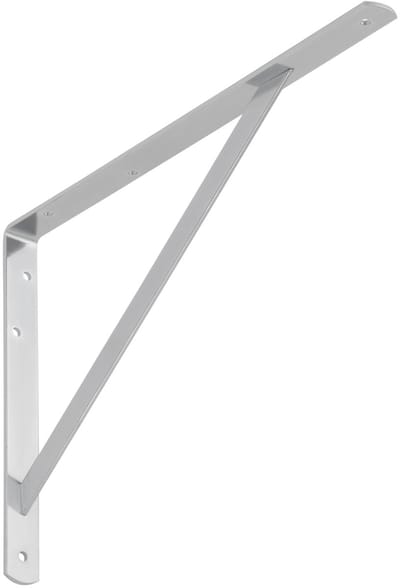 SOTECH Plankdrager (400 x 275 x 30 mm, gegalvaniseerd, poedercoating) Garderobebeugel met dwarsbalk voor stabilisatie