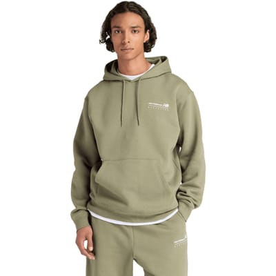 New Balance Linear Graphic Hoodie Hoodies Heren - Groen - Maat XS - Katoen Jersey