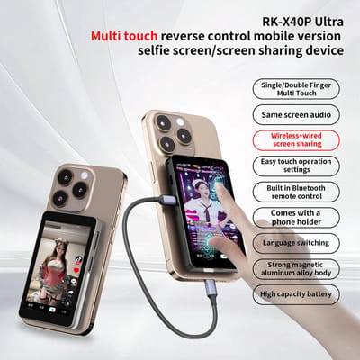 Xcruiser Magnetische Selfie Monitor Spiegel voor iPhone – Handig voor vloggen en foto’s Magnetische Selfie Monitor Spiegelscherm Voor Iphone Geen Vertraging Video Delen Voor Vlog Video Foto Nemen Duurzaam Plastic Materiaal