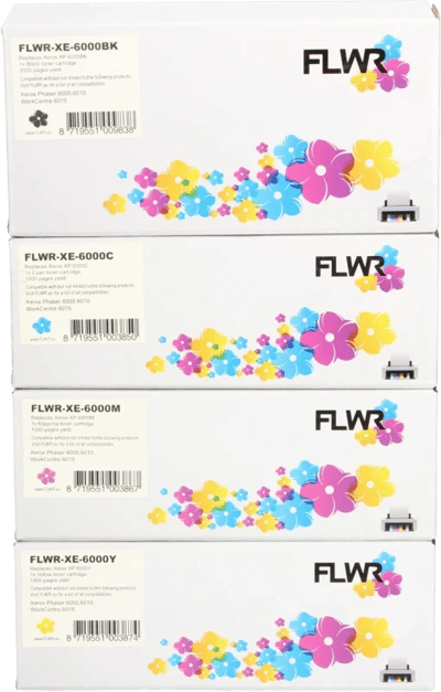 FLWR - Toners / Xerox Phaser 6000 / 6010 multipack / zwart en kleur / Geschikt voor Xerox
