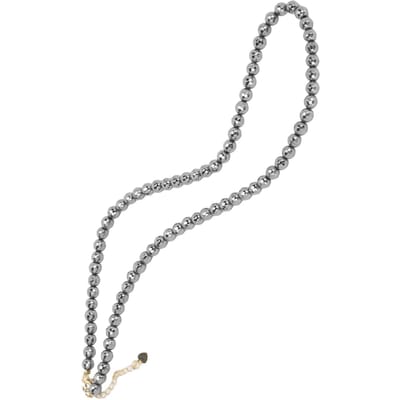 Terahertz Ronde Kralen Ketting 128 Facetten Natuursteen Terahertz Ketting voor Vrouwen gray