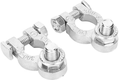 Dailygoods - Aluminium Accuterminals 10mm - Universele Positieve en Negatieve Terminals - Betrouwbaar en Duurzaam - Ideaal voor Auto en Motor - Gemakk...