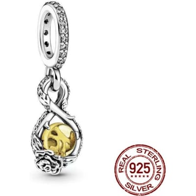 925 Sterling zilveren bedelkralen Kleine schattige olifant Dangle Dog Charms passen op zilveren armband white