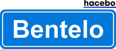 Hacebo - Plaatsnaam Sticker - 29x10 CM - Bentelo sticker - Verkeersborden sticker - grappige cadeaus - Bentelo