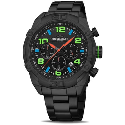 Rotorcraft - Heren Horloge Radiant Chrono - Zwart