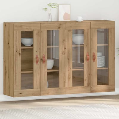vidaXL - Wandkasten - 2 - st - Artisan - Eiken - 69,5 - x - 34 - x - 90 - cm - Bewerkt - hout