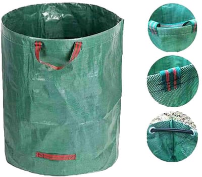 Dailygoods- Tuinafvalzakken 300 l - Herbruikbare tuinzakken - Waterdicht - Handgrepen - Flexibele hoepel - Duurzaam polypropyleen - Tuintas