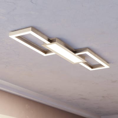 EGLO LED plafondlamp Monirote, mat nikkel, lengte 78 cm, aluminium, CCT