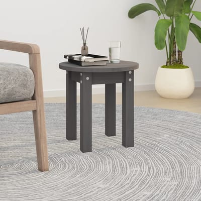 vidaXL - Salontafel - Ø - 35x35 - cm - massief - grenenhout - grijs