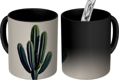 Magische Mok - Foto op Warmte Mokken - Koffiemok - Cactus - Subtiel - Groen - Magic Mok - Beker - 350 ML - Theemok