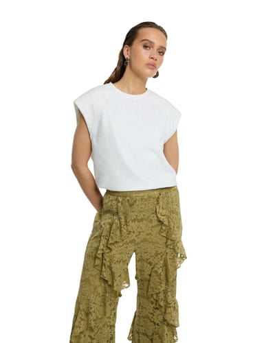 Refined Department Top Mia Knitted Shoulder Padding R2605810174 002 Off White Dames Maat - S