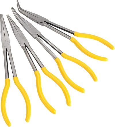 Tangenset Lange Bek - Punt Tangen - Klusjes in Huis - Hoge Hefboomwerking - 28.5 cm Lengte - Multicolor