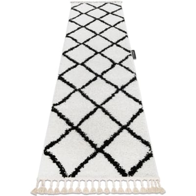 Kleden Rugsx Tapijt, Vloerbekleding BERBER CROSS wit - voor 70x200 cm