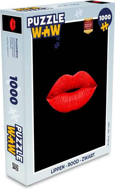 Puzzel Lippen - Rood - Zwart - Legpuzzel - Puzzel 1000 stukjes volwassenen