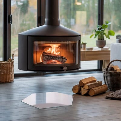 Coloray Vloerplaat Houtkachel - Plaat voor Onder Kachel - 40 cm x 34 cm - Kachel Vloerplaat - Paars Vloerplaat Kachel - Onderplaat Voor Houtkachel - Vloerplaat Openhaard - Houtkachel Accessoires - Verwarmingsaccessoires