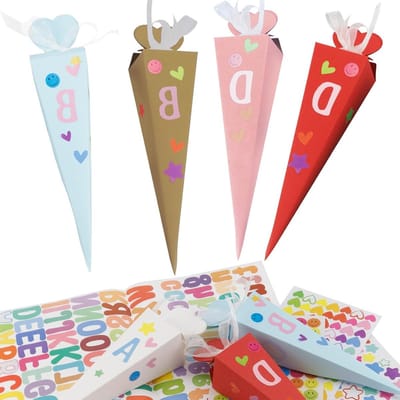 Set van 32 Vouwbare Schooltassen voor Kinderen, Leuke DIY Cadeauverpakkingen, Ideaal voor Eerste Schooldag en Snoepzakjes