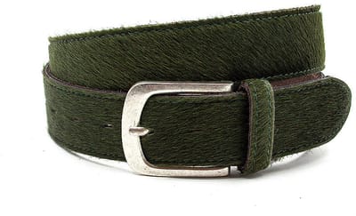 Groene hair-on riem - Dames riem - 4 cm breed - Leer - Jeans riem - Casual - Maat 95