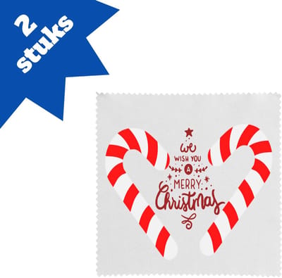 Akyol - kerst we wish you a merry christmas brillendoekjes - Kerstmis - kerst beker - winter - kerst - christmas - kerst cadeau - 17,8 bij 17,8 cm - 2 stuks