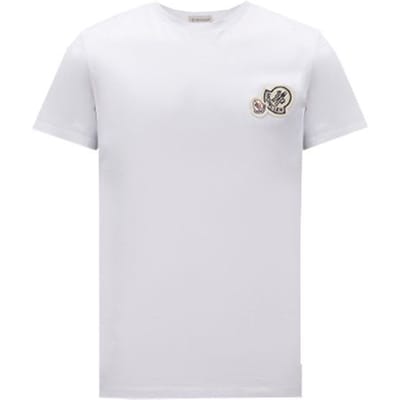 Moncler SS23 Logo Label Casual Pullover Korte Mouw Ronde Hals T-shirt Heren Tops Wit I10918C000588390Y001 S white