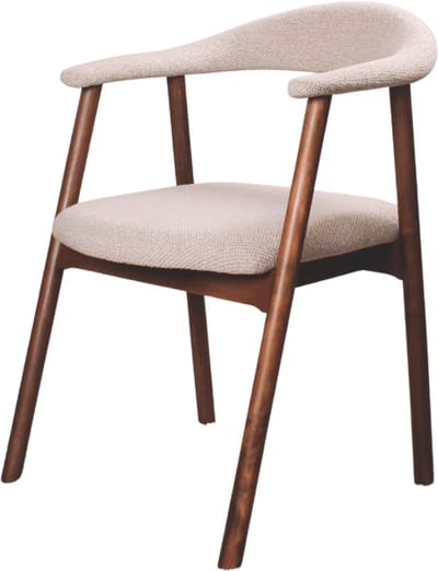 DS4U - Quinn eetkamerstoel beige - donkerbruin hout